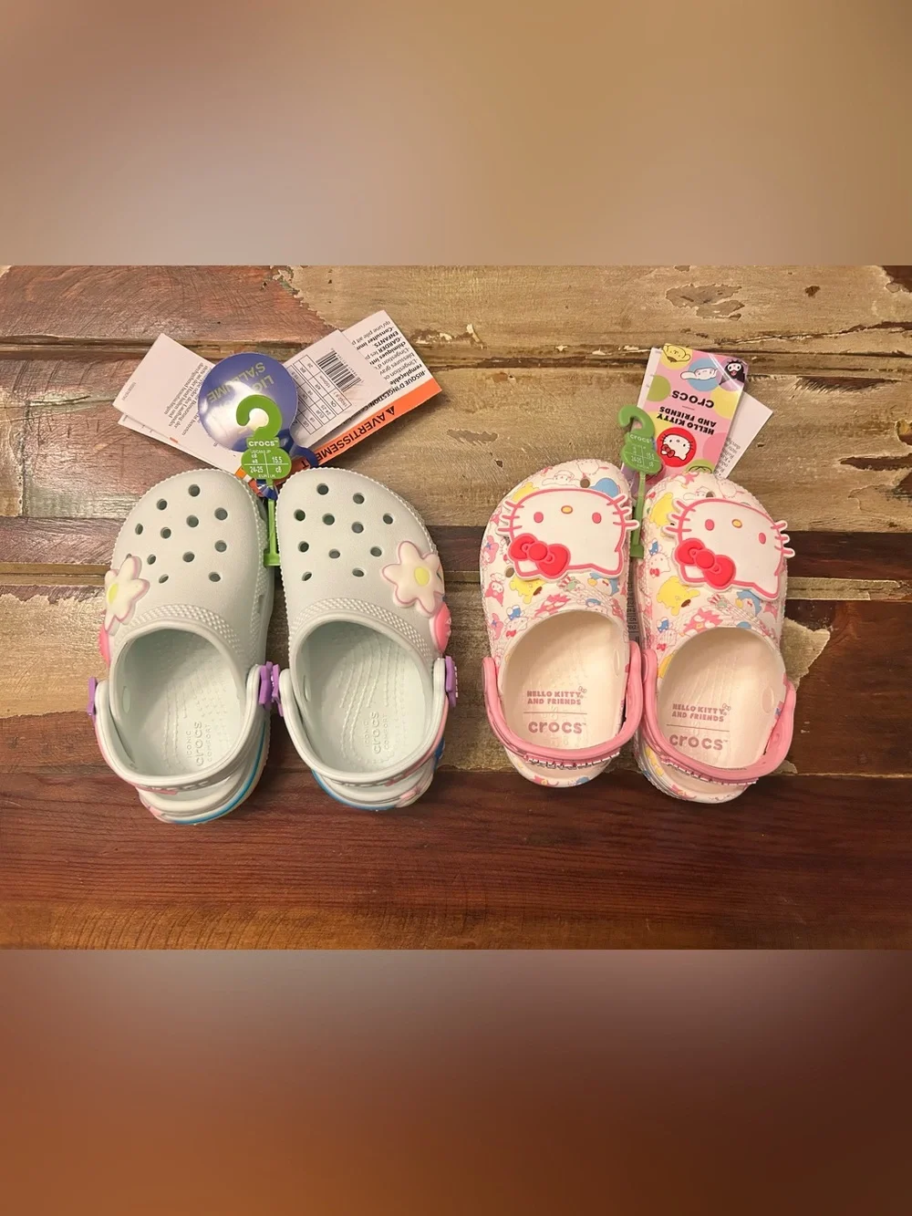 Crocs Hello Kitty & Friends Light Up Clog Sandal Kids Sz 8 Pink/White Brand New